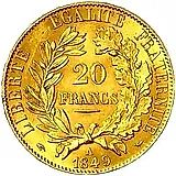 20 франков 1849, новый тип [Франция]