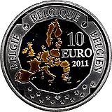 10 евро 2011, Огюст Пикар [Бельгия] Proof