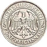 5 рейхсмарок 1932, D, знак монетного двора "D" — Мюнхен [Германия]