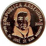 5 песо 2000, 150 лет со дня смерти генерала Сан-Мартина [Аргентина]