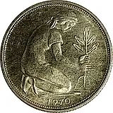 50 пфеннигов 1970, G, знак монетного двора: "G" - Карлсруэ [Германия / ФРГ]