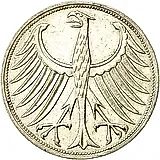 5 марок 1967, G, знак монетного двора: "G" - Карлсруэ [Германия / ФРГ]