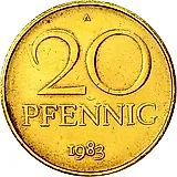 20 пфеннигов 1983, A [Германия / ГДР]