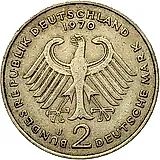 2 марки 1969, J, Конрад Аденауэр, 20 лет Федеративной Республике (1949-1969) [Германия / ФРГ]