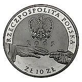 10 злотых 2005, смерть Иоанна Павела II [Польша] Proof