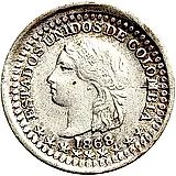 ½ десимо 1868-1878, LEI 0.666 [Колумбия]