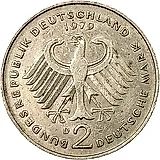 2 Marks 1979, D, Kurt Schumacher, 30 Years of the Federal Republic (1949-1979) [Germany / FRG]