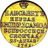 жетон 1761, в память кончины Императрицы Елизаветы, Золото
