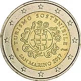 2 евро 2017, год туризма [Сан-Марино]