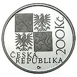 200 крон 2001, 250 лет со дня смерти Килиана Игнаца Динценхофера [Чехия] Proof