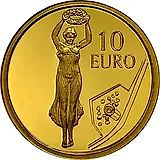 10 евро 2013, Золотая дама [Люксембург] Proof
