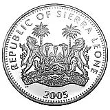 1 доллар 2005, Иоанн Павел II - Смерть папы, 2 апреля 2005 [Сьерра-Леоне]