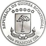 1000 франков 2014, Фернан ду По, Серебро [Экваториальная Гвинея]