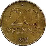 20 пфеннигов 1979, A [Германия / ГДР]