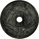 25 сантимов 1946, Надпись - 'BELGIQUE - BELGIE' [Бельгия]