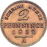 2 пфеннига 1852, A [Германия / Пруссия / Германские государства]