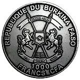 1000 франков 2013, Детёныш смилодона [Буркина-Фасо]