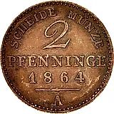 2 пфеннига 1864, A [Германия / Пруссия / Германские государства]