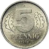 5 пфеннигов 1978, А [Германия / ГДР]