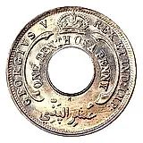 1/10 пенни 1928, H, знак монетного двора: "H" - Хитон, Бирмингем [Британская Западная Африка]