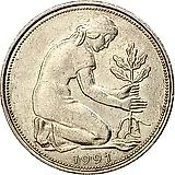 50 пфеннигов 1991, D, знак монетного двора "D" - Мюнхен [Германия]