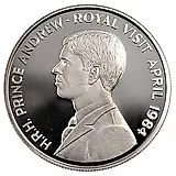 50 пенсов 1984, визит принца Эндрю [Остров Святой Елены / Острова Святой Елены, Вознесения и Тристан-да-Кунья]