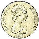 1 крона 1982, Чемпионат мира по футболу 1982, Испания - футболисты /вратарь вверху/, Серебро [Остров Мэн]