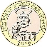 2 фунта 2014, Первая Мировая Война [Великобритания]