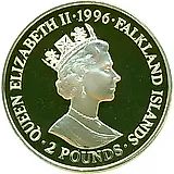 2 фунта 1996, Королевское наследие - Альфред Великий [Фолклендские острова]