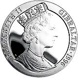 1 крона 1996, Чемпионат Европы по футболу 1996, Серебро [Гибралтар]