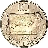 10 новых пенсов 1968 [Гернси]