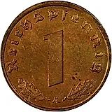 1 рейхспфенниг 1940, Третий рейх, бронза [Германия / Третий рейх]