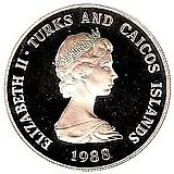 1 Crown 1988, 25th Anniversary of the World Wildlife Fund [Turks and Caicos]
