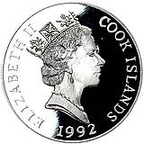 5 долларов 1992, 500 лет открытию Америки - корабль "Астролябия" [Острова Кука]