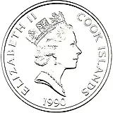 50 долларов 1990, 500 лет открытию Америки - Марк Твен [Острова Кука]