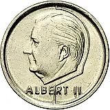 1 франк 1995, надпись на голландском - "BELGIE" [Бельгия]