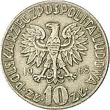 10 злотых 1968, Николай Коперник [Польша]