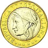 1000 Lire 1997, Map with Unified Germany [Italy]