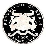 1000 Francs 2002, History of Aviation - Lockheed Orion [Benin]