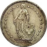 2 франка 1968, без отметки монетного двора [Швейцария]