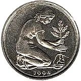 50 пфеннигов 1994, G, знак монетного двора "G" - Карлсруэ [Германия]