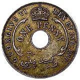 1 пенни 1947, H, знак монетного двора: "H" - Хитон, Бирмингем [Британская Западная Африка]