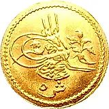 5 киршей 1882, Золото /жёлтый цвет/. Ветки по краю [Египет]