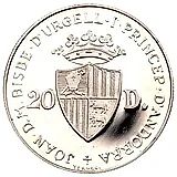 20 динеров 1984, Животные - Обыкновенная белка [Андорра]