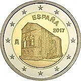 2 евро 2017, ЮНЕСКО - Церковь Санта-Мария-дель-Наранко в Овьедо [Испания]