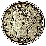 5 центов 1893, Liberty Nickel [США]
