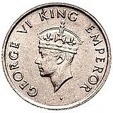 1/4 рупии 1947 [Индия / Британская Индия]