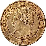 10 сантимов 1853, A, знак монетного двора: "A" - Париж [Франция]