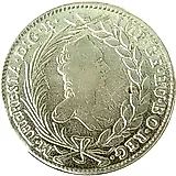 20 крейцеров 1754-1765, Орел с гербом Тироля на груди [Австрия]