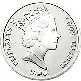 10 долларов 1990, 500 лет открытию Америки - Америго Веспуччи [Острова Кука]